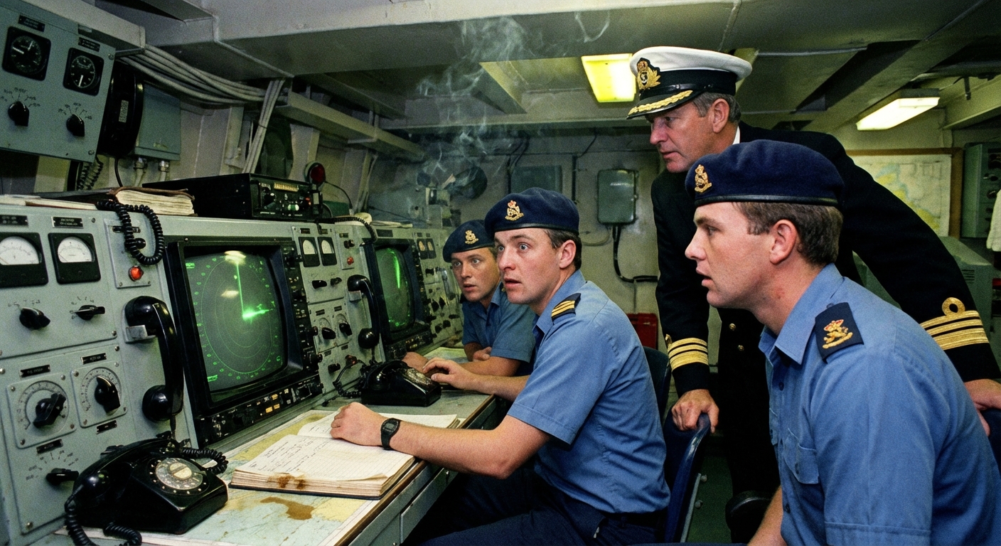 Military personnel reviewing documents and screens in a command operations room